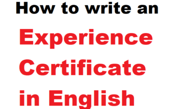 How to write an experience certificate in english