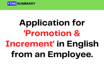 application for promotion and increment