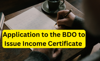 Application to BDO to issue Income Certificate