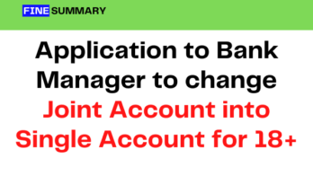 application to convert joint account into single account after 18 years ...