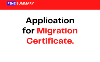 application for migration certificate