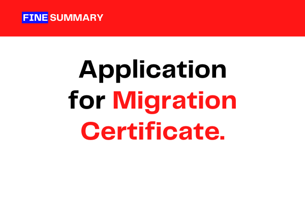 application for migration certificate