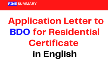 Application for residential certificate