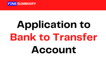 Application to bank to transfer account