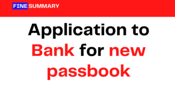 application to the bank for new passbook