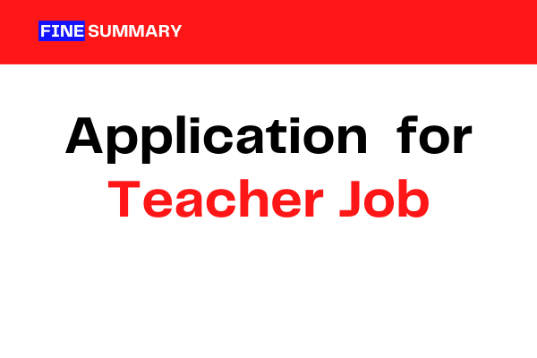 application for teacher job