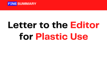 Letter to editor for plastic use