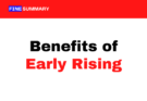 Benefits of early rising