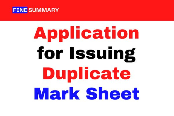 application for duplicate mark sheet