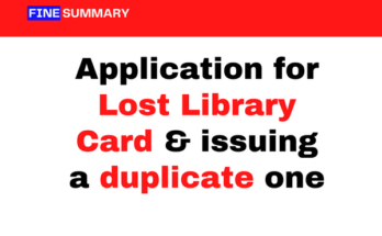 Application for lost library card and to issue duplicate card