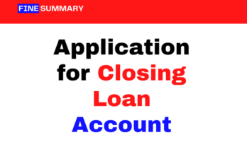 Application for Closing Loan Account