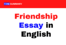 Friendship Essay in English