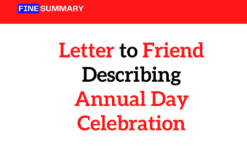 Letter to a friend describing the annual day celebration