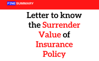 Letter to know the Insurance surrender value of policy