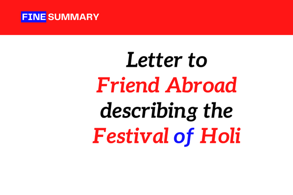 Letter to Friend Abroad describing the Festival of Holi