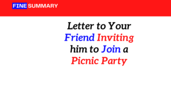 Write a Letter to Your Friend Inviting him to Join a Picnic Party