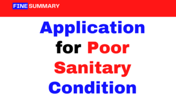 application for poor sanitary condition